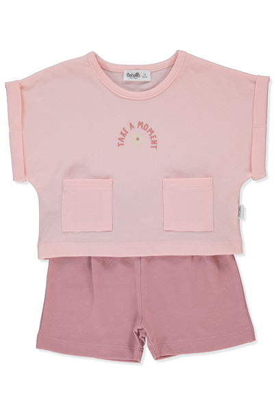 PİKE ŞORT 2Lİ TAKIM (COLORFUL MOMENT) PEMBE