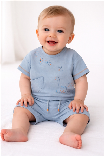 PİKE ŞORT 2Lİ TAKIM (DINO) MAVİ