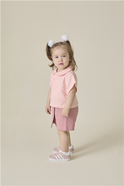 PİKE ŞORT ETEK 2Lİ TAKIM (COLORFUL MOMENT) PEMBE