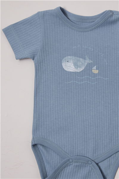 RAPORLU İNTERLOK BODY SET 3LÜ (SAIL AWAY) İNDİGO