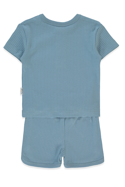 RAPORLU İNTERLOK ŞORTLU PİJAMA TAKIMI 2Lİ (SAIL AWAY) İNDİGO