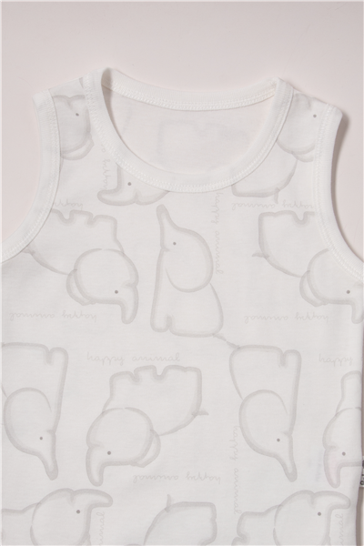 RİBANA ATLET BODY YAŞ (HAPPY ANIMAL) GRİ MELANJ