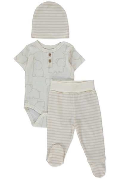 RİBANA BODY SET 3LÜ (HAPPY ANIMAL) BEJ