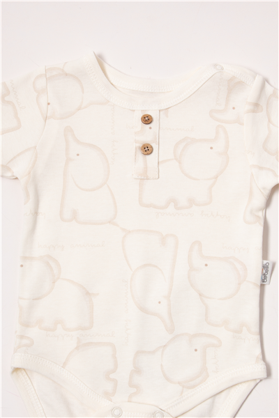 RİBANA BODY SET 3LÜ (HAPPY ANIMAL) BEJ
