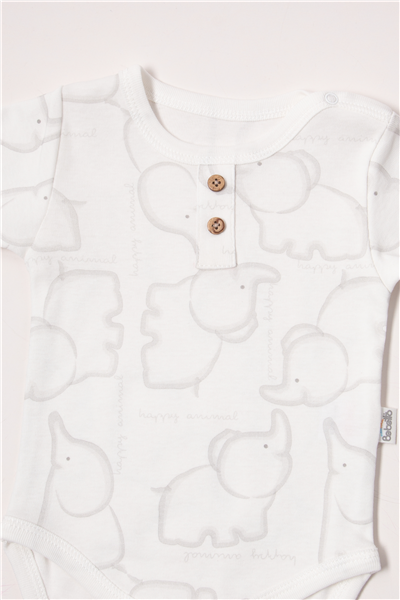 RİBANA BODY SET 3LÜ (HAPPY ANIMAL) GRİ MELANJ