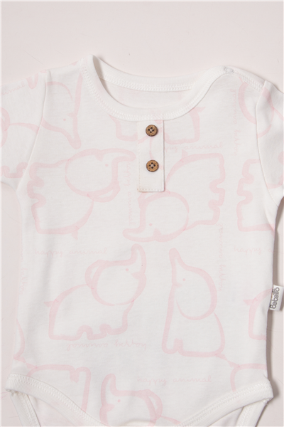 RİBANA BODY SET 3LÜ (HAPPY ANIMAL) PEMBE