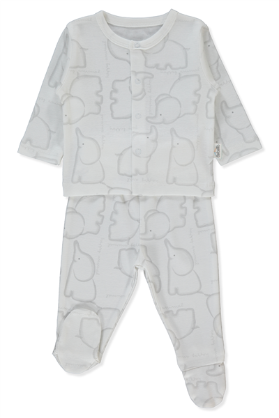 RİBANA PATİKLİ PİJAMA TAKIMI 2Lİ (HAPPY ANIMAL) GRİ MELANJ