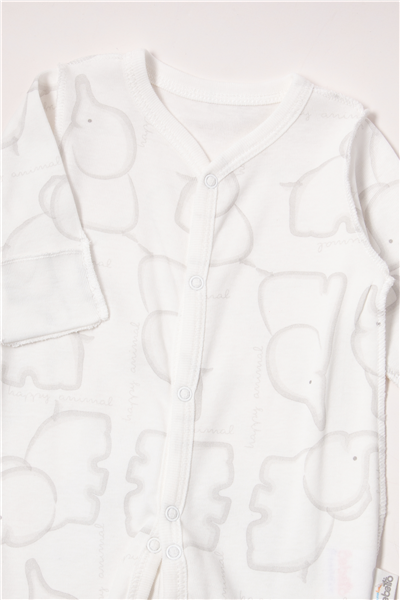 RİBANA PREMATURE TULUM SET 4LÜ (HAPPY ANIMAL) GRİ MELANJ