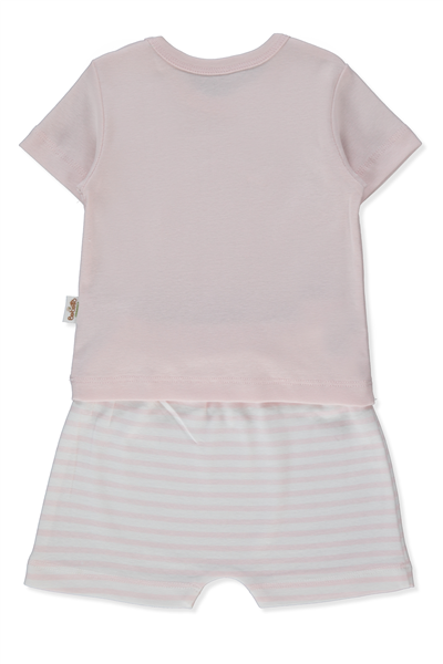 RİBANA ŞORTLU PİJAMA TAKIMI 2Lİ (HAPPY ANIMAL) PEMBE