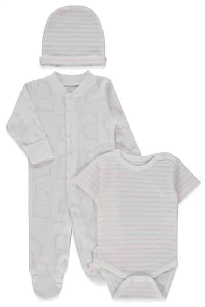 RİBANA TULUM SET 3LÜ (HAPPY ANIMAL) PEMBE