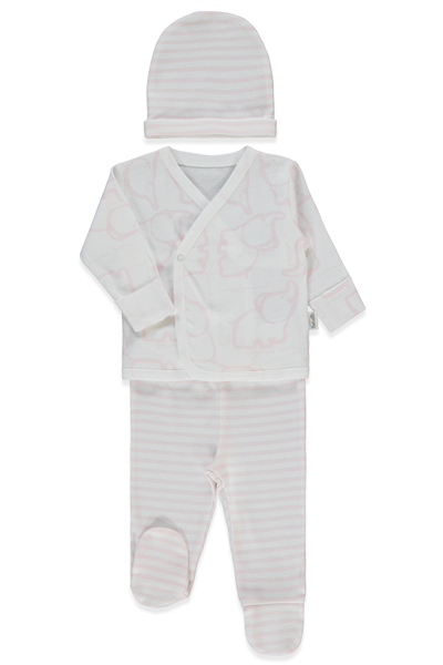 RİBANA ZIBIN SET 3LÜ (HAPPY ANIMAL) PEMBE