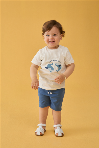 SÜPREM ŞORT 2Lİ TAKIM (HAPPY FISH) İNDİGO