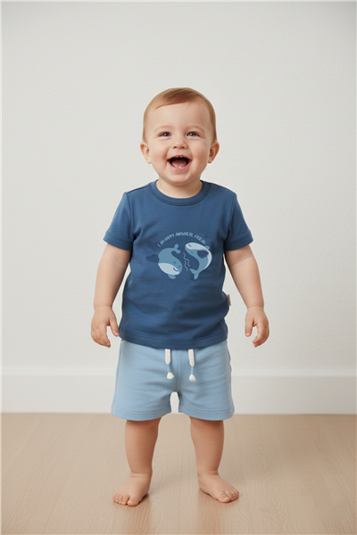 SÜPREM ŞORT 2Lİ TAKIM (HAPPY FISH) MAVİ