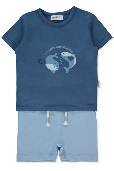 SÜPREM ŞORT 2Lİ TAKIM (HAPPY FISH) MAVİ