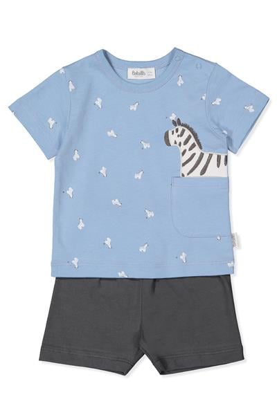 SÜPREM ŞORT 2Lİ TAKIM (WALKING ZEBRAS) MAVİ