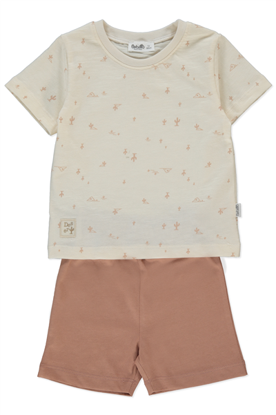 SÜPREM ŞORTLU PİJAMA TAKIMI 2Lİ (SWEET PYJAMAS/26) KAHVERENGİ