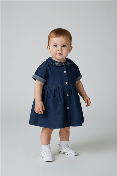 TENCEL ELBİSE (FLOWER GIRL) LACİVERT