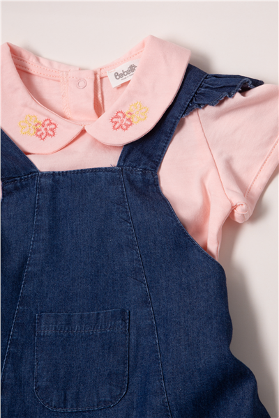 TENCEL SALOPET 2Lİ TAKIM (FLOWER GIRL) LACİVERT