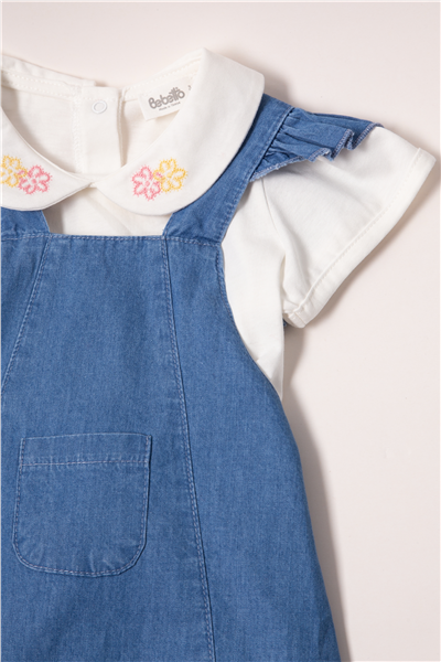 TENCEL SALOPET 2Lİ TAKIM (FLOWER GIRL) MAVİ