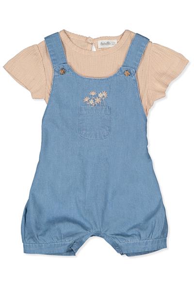 TENCEL SALOPET 2Lİ TAKIM (TINY FLOWERS) AÇIK MAVİ
