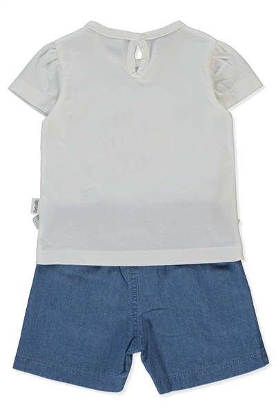 TENCEL ŞORT 2Lİ TAKIM (FLOWER GIRL) MAVİ