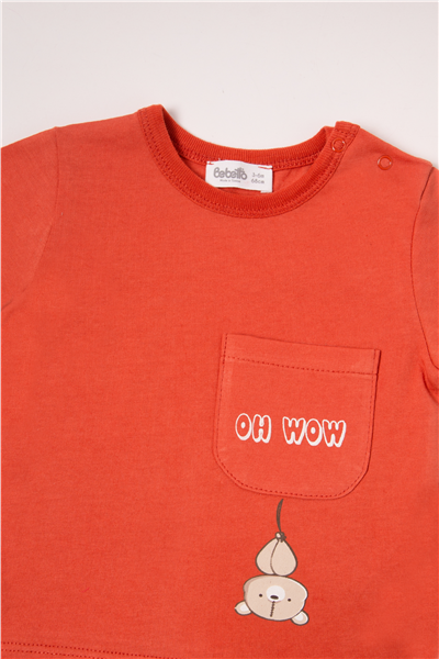 TENCEL ŞORT 2Lİ TAKIM (HELLO) KİREMİT