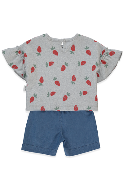 TENCEL ŞORT 2Lİ TAKIM (STRAWBERRY) GRİ MELANJ