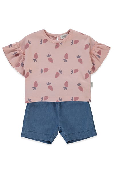 TENCEL ŞORT 2Lİ TAKIM (STRAWBERRY) PEMBE