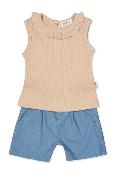 TENCEL ŞORT 2Lİ TAKIM (TINY FLOWERS) BEJ