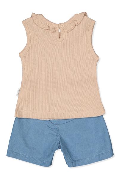 TENCEL ŞORT 2Lİ TAKIM (TINY FLOWERS) BEJ