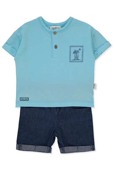 TENCEL ŞORT 2Lİ TAKIM (WAVE POWER) LACİVERT