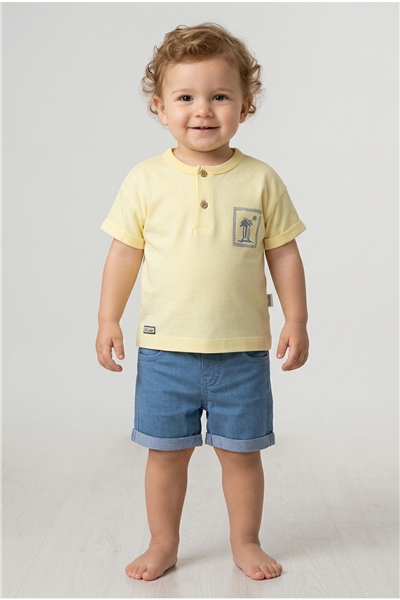 TENCEL ŞORT 2Lİ TAKIM (WAVE POWER) MAVİ