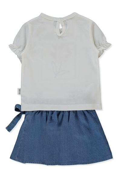 TENCEL ŞORT ETEK 2Lİ TAKIM (FLOWER GIRL) MAVİ