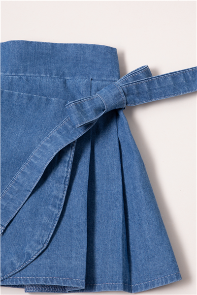 TENCEL ŞORT ETEK 2Lİ TAKIM (FLOWER GIRL) MAVİ