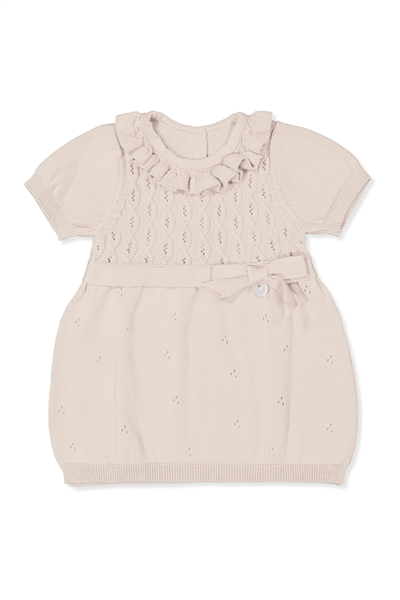 TRİKO ELBİSE (BURGU DESEN) EKRU