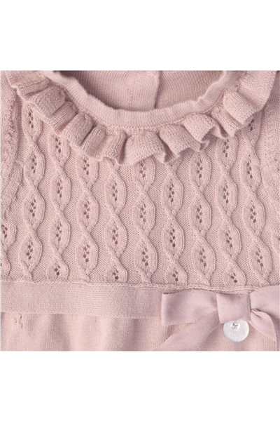 TRİKO ELBİSE (BURGU DESEN) PEMBE