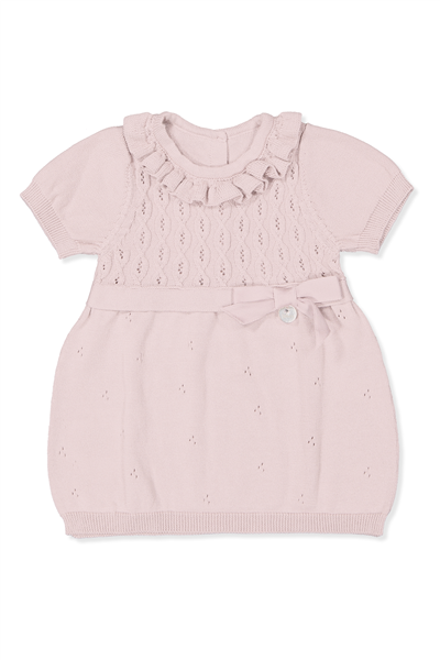 TRİKO ELBİSE (BURGU DESEN) PEMBE