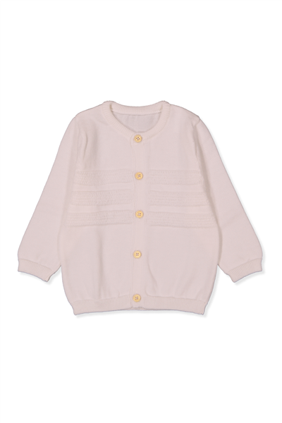 TRİKO HIRKA (ÇİZGİ DESEN) PEMBE