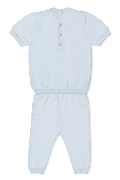 TRİKO İKİLİ TAKIM (ZİKZAK DESEN) MAVİ