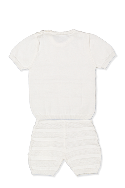 TRİKO ŞORTLU TAKIM (ÇİZGİ DESEN) EKRU