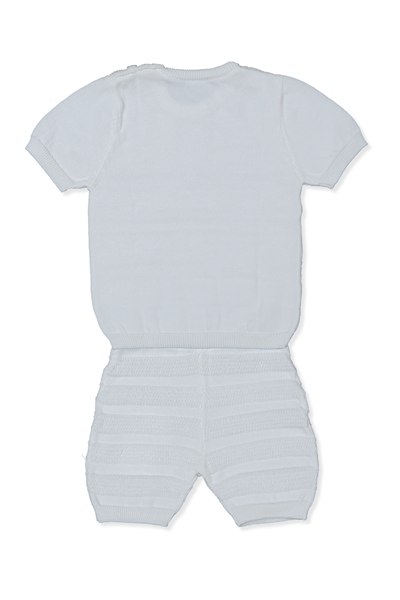 TRİKO ŞORTLU TAKIM (ÇİZGİ DESEN) MAVİ