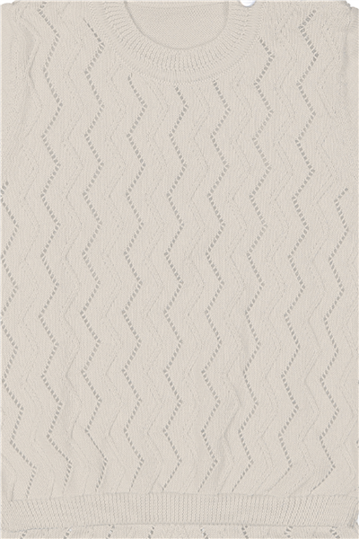 TRİKO ŞORTLU TAKIM (ZİKZAK DESEN) EKRU