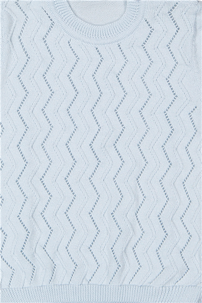 TRİKO ŞORTLU TAKIM (ZİKZAK DESEN) MAVİ