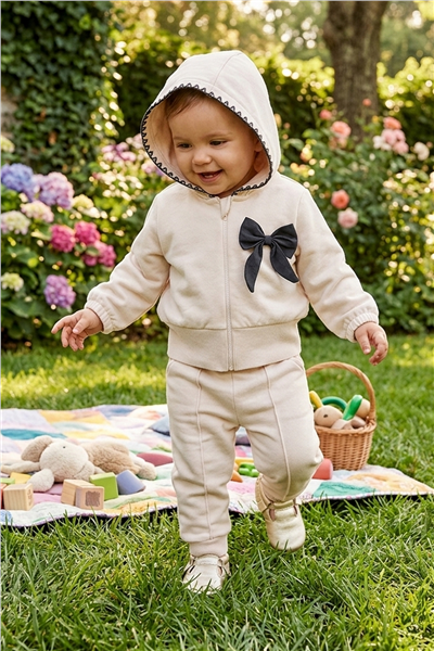 ÜÇ İP PANTOLON 2Lİ TAKIM (BELLA BOW) BEJ