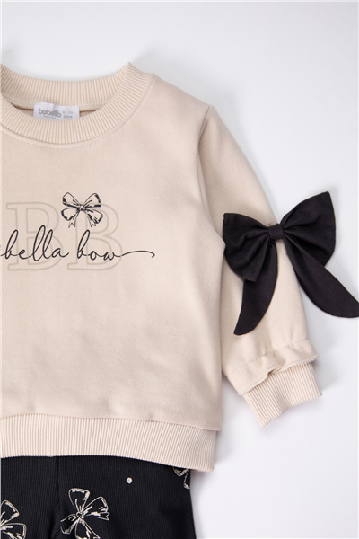 ÜÇ İP SWEAT 2Lİ TAKIM (BELLA BOW) BEJ