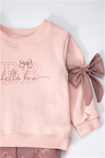 ÜÇ İP SWEAT 2Lİ TAKIM (BELLA BOW) GÜLKURUSU