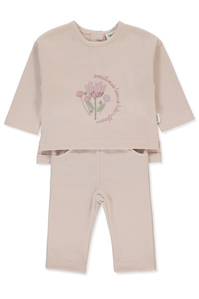 ÜÇ İP SWEAT 2Lİ TAKIM (RETRO FLOWER) PUDRA