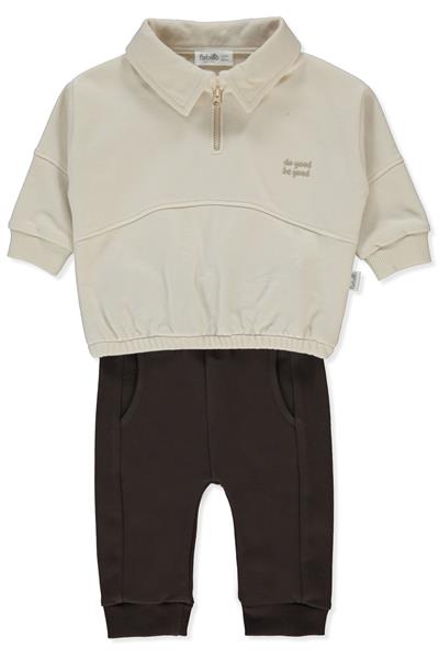 ÜÇ İP SWEAT 2Lİ TAKIM (SELF ENJOY) KAHVERENGİ
