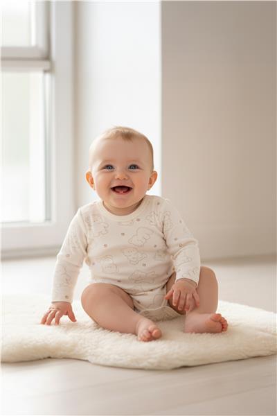 UZUN KOLLU BODY 3LÜ (CUTE BEAR) BEJ