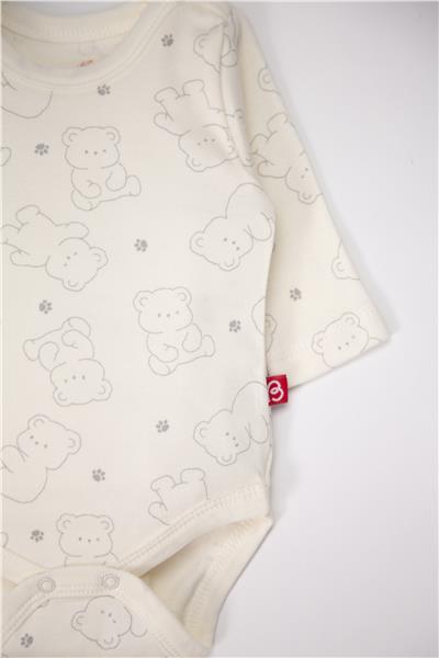 UZUN KOLLU BODY 3LÜ (CUTE BEAR) GRİ MELANJ
